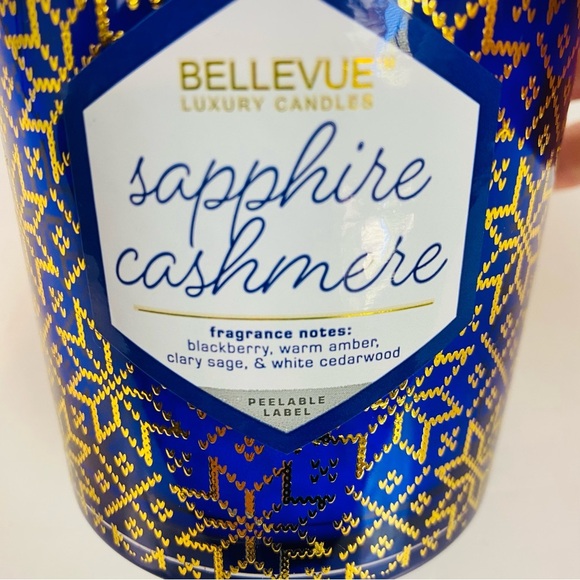 Bellevue Luxury Candle in Sapphire Cashmere Scent 12oz - Picture 3 of 5